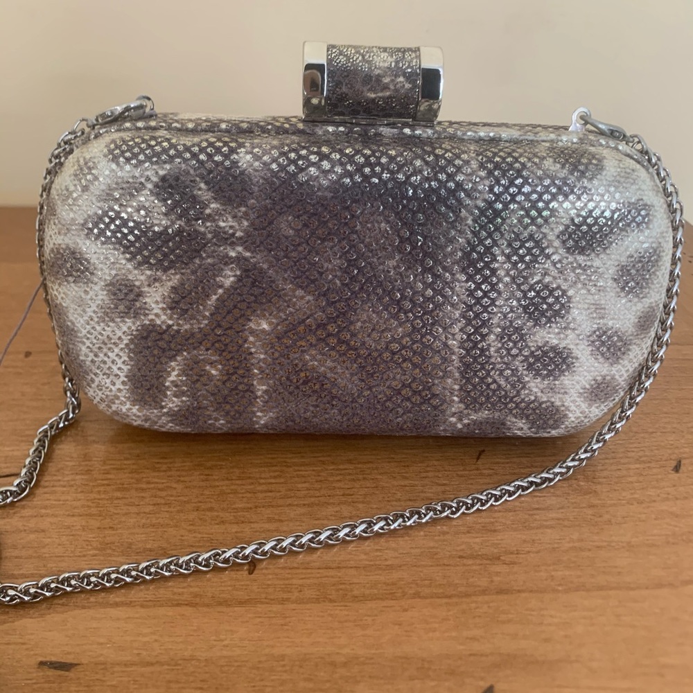 Halston Heritage Snakeskin Box Clutch | NWT